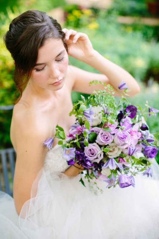 Picture Of romantic purple and green garden wedding inspiration  15