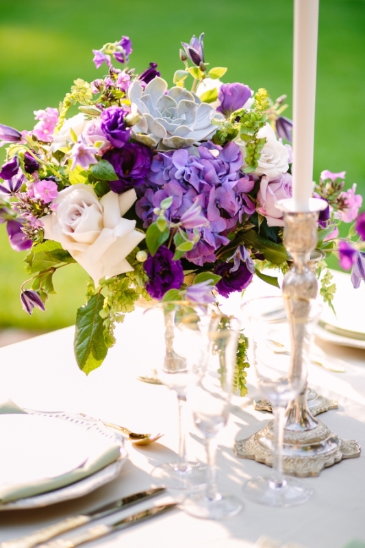 Picture Of romantic purple and green garden wedding inspiration  2
