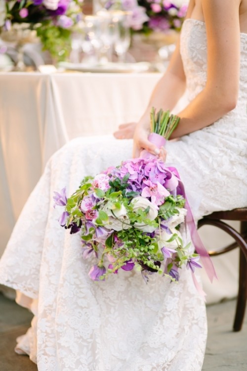 Romantic Purple And Green Garden Wedding Inspiration