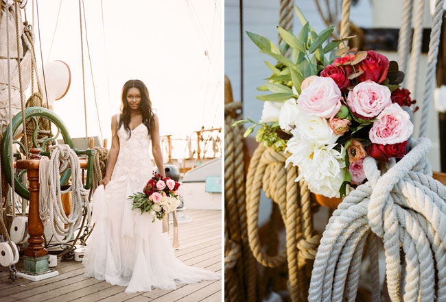 Romantic wedding shoot on a historic ship  2
