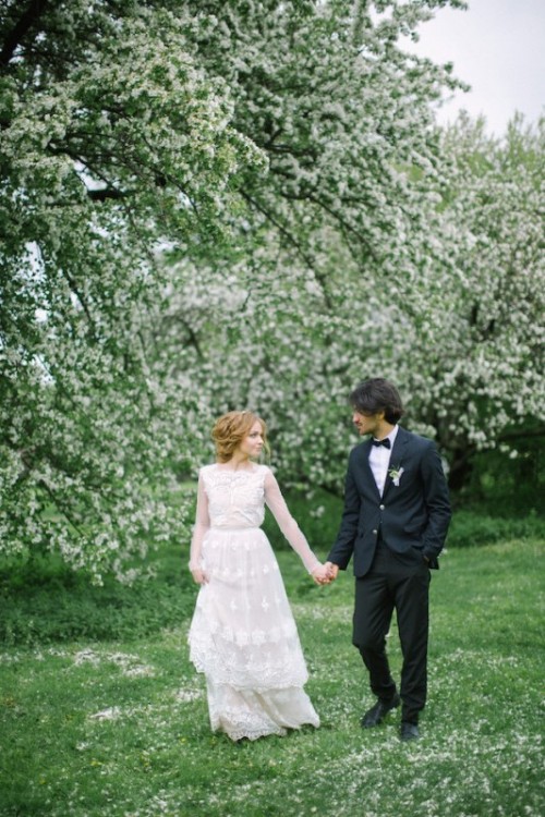 Romantic White Wedding Inspirational Shoot In A Blooming Garden