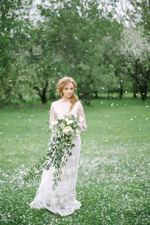 Romantic White Wedding Inspirational Shoot In A Blooming Garden