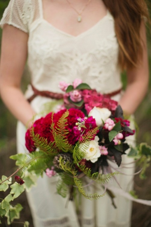 Rustic Red And Green Winter Forest Wedding Inspiration