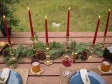 Rustic Red And Green Winter Forest Wedding Inspiration