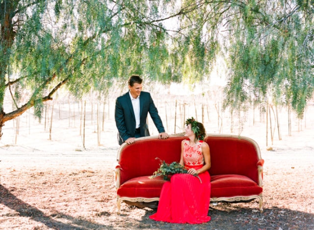 Rustic Ruby Red Engagement Shoot