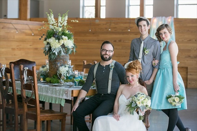Rustic Winter Wedding Shoot With Shades Of Blue And Lime