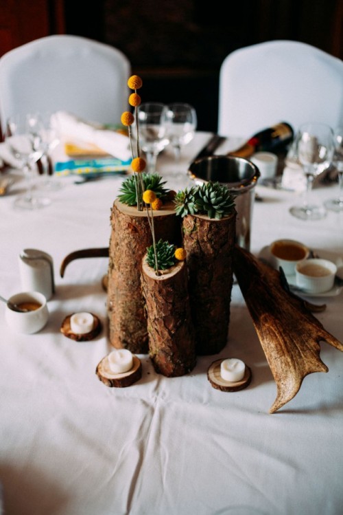 Scottish Wedding With An Antler And Animal Skull Theme