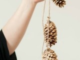 garlands of gilded pinecones are great for accenting any fall or winter wedding space