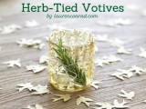 Simple Yet Pretty Diy Herb Tied Votives To Adorn Your Winter Wedding Table