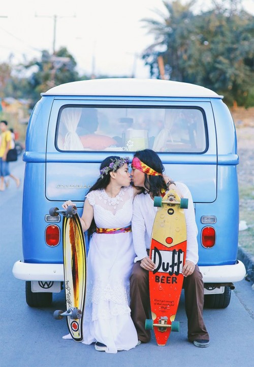 Skateboarding Hippie Wedding In The Philippines