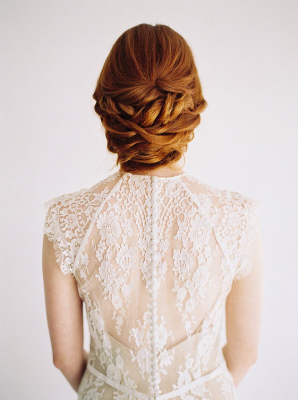Sophisticated diy low twisted bridal hair updo  1