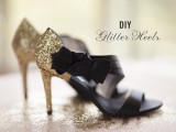 DIY Glitter Wedding Shoes