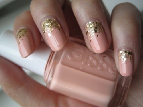 DIY Nude Nails With A Touch Of Sparkle (via bridalmusings)