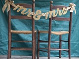 DIY Glittery Mr and Mrs Chair Banner