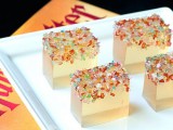jello shots topped with colorful confetti are tasty and fun desserts for a NYE wedding