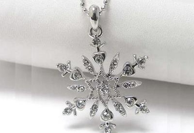 a beautiful silver rhinestone pendant will be a fantastic addition to a winter bridal look or a gift for a bridesmaid
