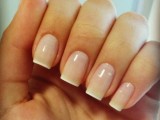 a fresh take on classic French nails – a French manicure with straight white tips is a modern solution