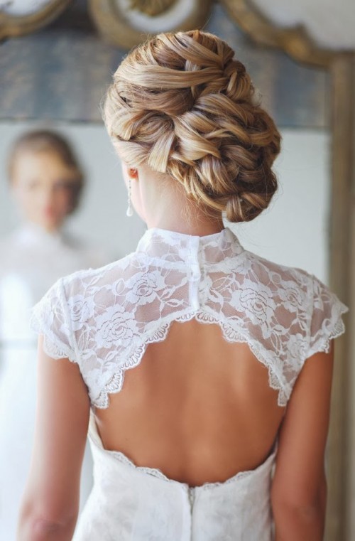a tight all-braided low side updo with twists and locks secured on top is a bold and chic idea, and such a hairstyle will keep youpicture-perfect all day long