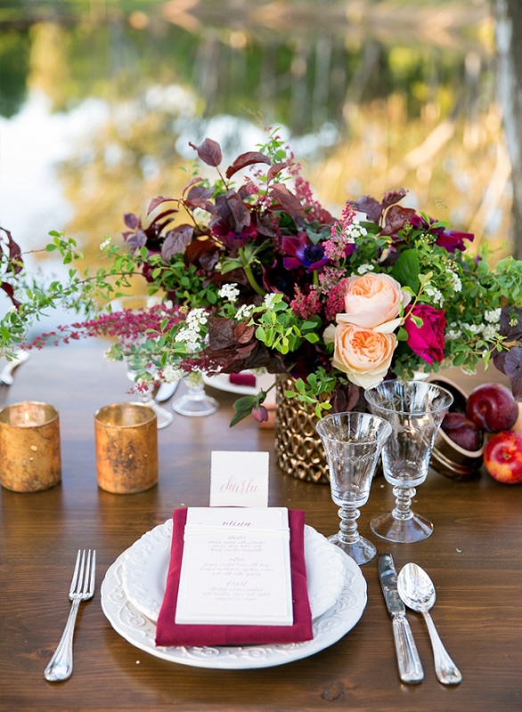 Picture Of stunning berry hued wine country wedding inspiration  11