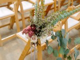 elegant fall wedding aisle decor with greenery, blooms and blooming branches is a gorgeous solution for your wedding