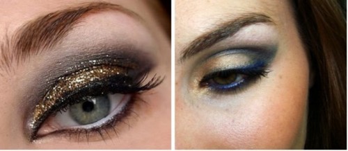 gold metallic eyeshadow with smokeys is a cool and catchy idea for a Christmas and NYE wedding