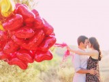 Sunny Engagement Session With Heart Balloons