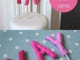 Sweet And Personalized Diy Felt Ombre Wedding Cake Toppers