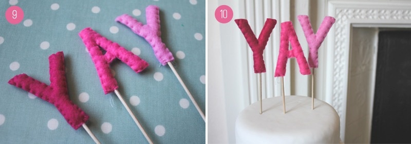 Sweet And Personalized Diy Felt Ombre Wedding Cake Toppers