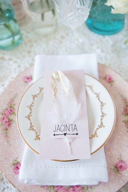 Sweet And Romantic Pastel Vintage Wedding Table Setting