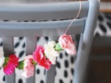Sweet Diy Carnation Chair Garland