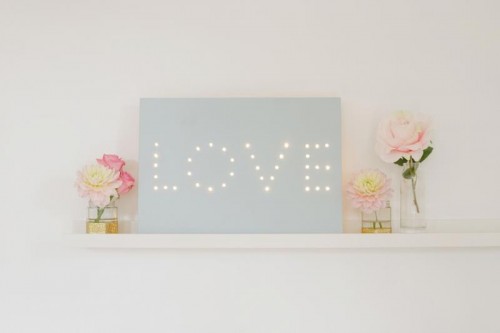 Sweet DIY ‘Love’ Illuminated Wedding Sign