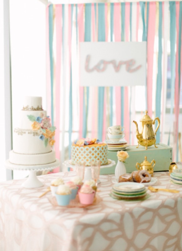 Sweet Pastel Wedding Inspiration With Vintage And Geometric Touches