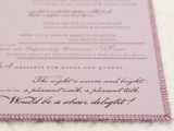a pink wedding invitation with an embroidered edge is a cool idea to add a bit of texture and detail to it