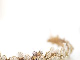 a gold and pearl flower tiara is a gorgeous idea for a wedding, it can be worn with both vintage and modern looks