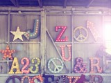 colorful marquee letters and numbers plus signs will be a nice idea to style many wedding venues, from vintage to ultra-modern ones
