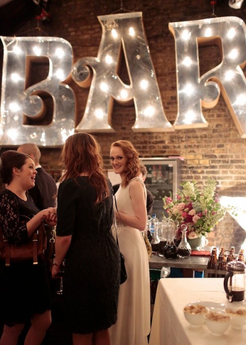 oversized BAR marquee letters are perfect to accent this space and to make it look bolder