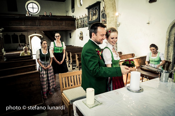 Picture Of traditional austrian wedding in the 13th century church  10