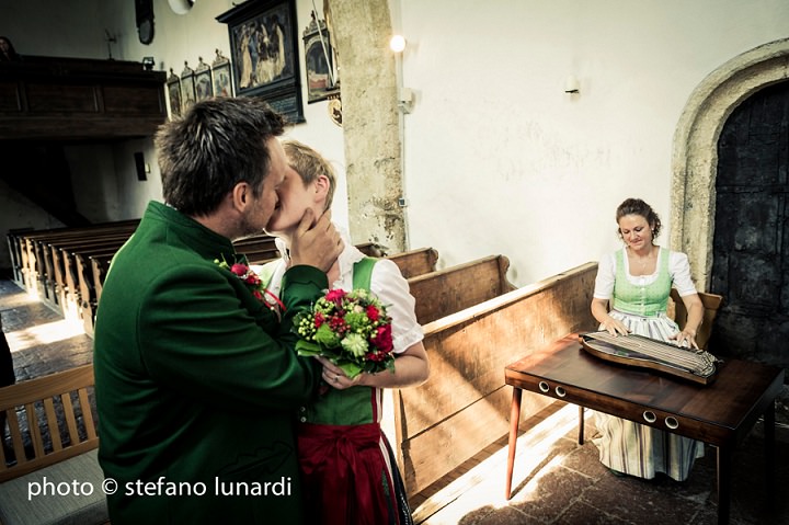 Picture Of traditional austrian wedding in the 13th century church  11