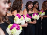Trendy And Dramatic Wedding With Purple Touches