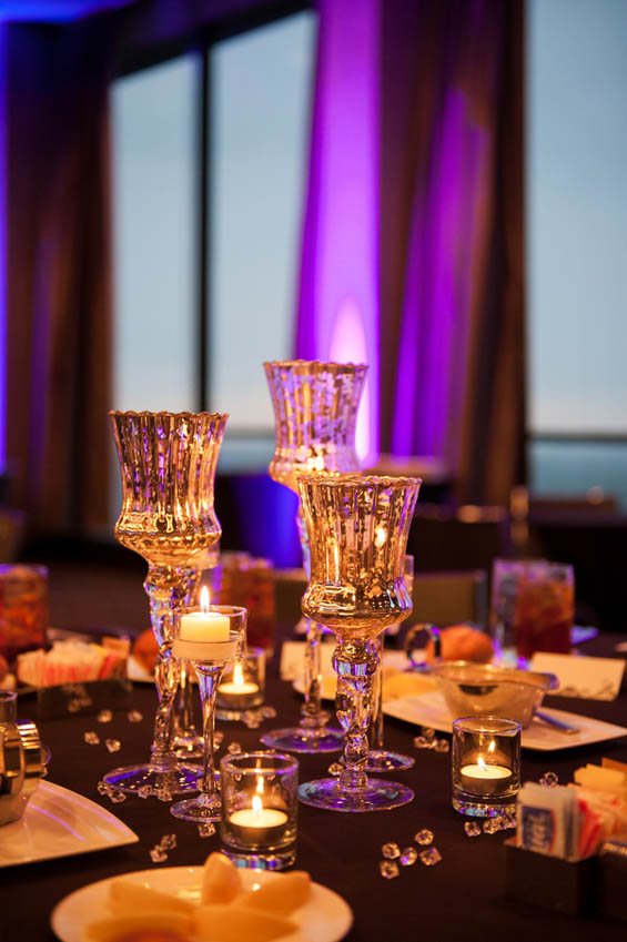 Trendy And Dramatic Wedding With Purple Touches