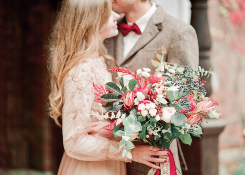 Picture Of trendy marsala fall wedding inspiration  1