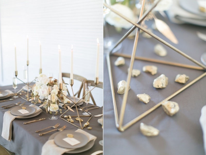Ultra modern wedding inspiration with grey and gold  3