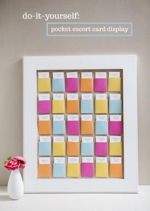 Colorful DIY Pocket Card Display For Your Wedding