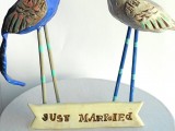 unique and bright birds as creative cake toppers are a gorgeous idea for a tropical or some themed wedding