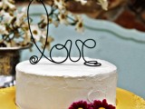 a black wire LOVE cake topper is always a good idea, it’s non-traditional yet very cute and fun