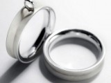 modern engagement or wedding rings with white enamel is a stylish idea for a contemporary yet out of the box couple