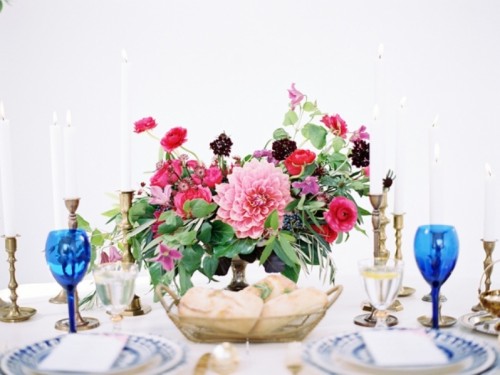 Vibrant And Sophisticated Santorini Wedding Inspiration
