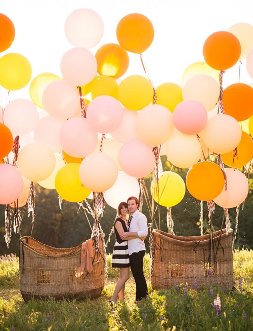 Charming Vintage Hot Air Balloon Wedding Shoot