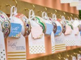 adorable vintage teacups with tags and cards on display are lovely cards and wedding favors at the same time