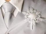 a stylish winter wedding boutonniere
